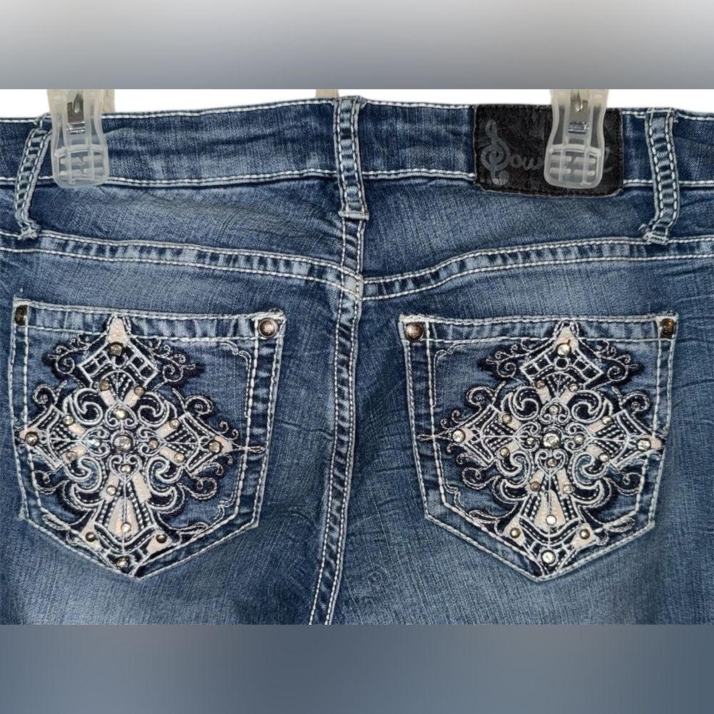 Bling cross jeans sound girl size 5 bedazzled y2k flare leg